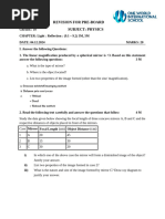 Chapter -1 Light Reflection 9.1 to 9.2 (3M, 5M)