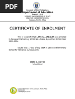 Certificate of enrolment