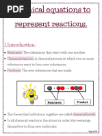 2.Chemical equations to represent reactions