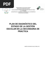 Plan de diagnóstico del estado de la gestión escolar en la secundaria de práctica