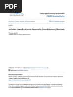 Attitudes toward Antisocial Personality Disorder Among Clinicians