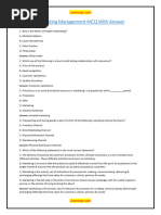 Marketing Management MCQ With Answer PDF