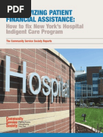 Incentivizing Patient Financial Assistance: How To Fix New York's Hospital Indigent Care Program