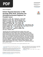  Patient Reported Outcomes in NRG  Oncology RTOG 0938, Evaluating Two  Ultrahypofractionated Regimens for  Prostate Cancer  