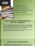 FORMAS NO PERSONALES DE LOS VERBOS