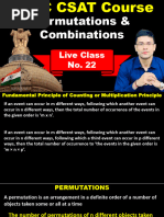 043 UPSC CSAT PYQs Live Class 22 Maths Permutation & Combin