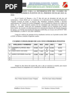 ACTA DE DETERMINACIÓN DE LOS DIEZ Y CINCO SCJ