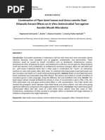 Combination of Piper betel Leaves and Areca catechu Nuts Ethanolic Extract Effects on In Vitro Antimicrobial Test against Aerobic Mouth Microbiota