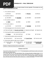 Intermediate 5 – Final Term Exam