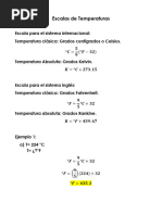 Escalas de Temperaturas y Desnidad