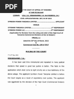 Original PDF Westbury and Others v Tanzania Icsid Case No Arb 19 17 Ruling of the Court of Appeal of Tanzania Civil Application No 287 16 of 2022 2024 Tzca 354