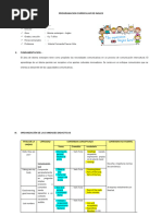 PROGRAMACION CURRICULAR DE INGLES 6 y 7 años