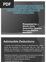 Admissible Deductions From Profits and Gains of Business ................. Shuchi