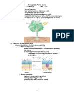 Transport in Plants Notes