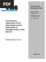 Environmental Implications of Peri-Urban Sprawl and The Urbanization of Secondary Cities in Latin America