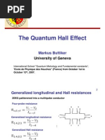 Markus Buttiker - The Quantum Hall Effect