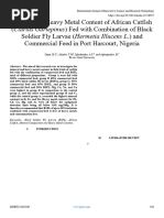 Mineral and Heavy Metal Content of African Catfish (Clarias Gariepinus) Fed with Combination of Black Soldier Fly Larvae (Hermetia Illucens L.) and Commercial Feed in Port Harcourt, Nigeria