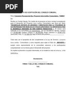 FORMATO DE CARTA DE ACEPTACION DEL CONSEJO COMUNAL 