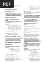 Bio Psycho Social Model of Health and Disease