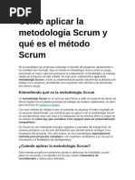 Cómo aplicar la metodología Scrum y qué es el método Scrum