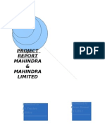 Project Mahindra & Mahindra Limited: Submitted by Dhruv Kumar 2K11B11 Submitted To DR - Prachee Mishra