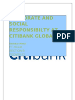 Corporate and Social Responsibilty at Citibank Globally: Submitted To Dr. Rajul Singh