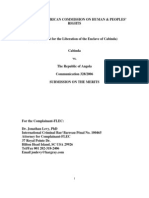 Cabinda V Angola Submission On The Merits ACHPR