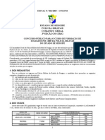 Edital Concurso Da PM de 2005 (Sergipe)