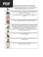 nuestro horario diario de kinder