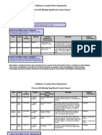 Baltimore County Police Department Precinct 06 Weekly Significant Events Report