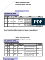 Baltimore County Police Department Precinct 06 Weekly Significant Events Report