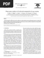 Flame Spray Synthesis of Tin Dioxide Nanoparticles For Gas Sensing