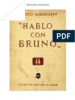 Hablo Con Bruno. Benito Mussolini (Prólogo de José Moscardó)