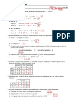 Refuerzo - Álgebra - Ejercicios (I) Soluciones