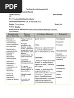 Planificación didáctica español