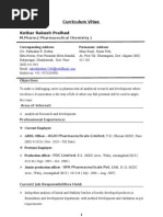 Curriculum Vitae Kotkar Rakesh Pralhad