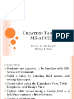 Creating Tables in MS-Access