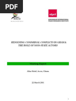 Resolving Communal Conflicts in Ghana Seminar Report