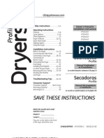 GE Profile Dryer Owner's Manual