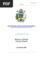 National Health Plan-Ministry of Health Solomon Islands