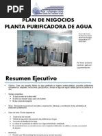 Plan de Negocios Plantas Purificadoras de Agua