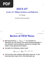 Lecture 23 Oblique Incidence and Reflection