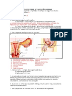 EXERCÍCIOS DE FIXAÇÃO REPRODUÇÃO HUMANA 3 Ano