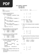 Answer All Questions.: Paper 1 SK ST Monica, Sandakan 1 Hour July Test 2011 Mathematics