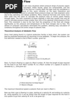 Compressible Flow: Theoretical Analysis of Adiabatic Flow