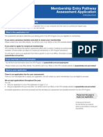 Membership Entry Pathways Assessment Form