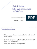 Quiz I Review Probabilistic Systems Analysis 6.041/6.431: October 7, 2010