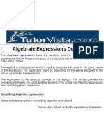 Algebraic Expressions Definition