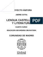 Programación Anfora Cota Lengua y Literatura 4 ESO Comunidad de Madrid