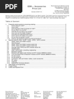 GSM + Accessories Price List: Table of Content